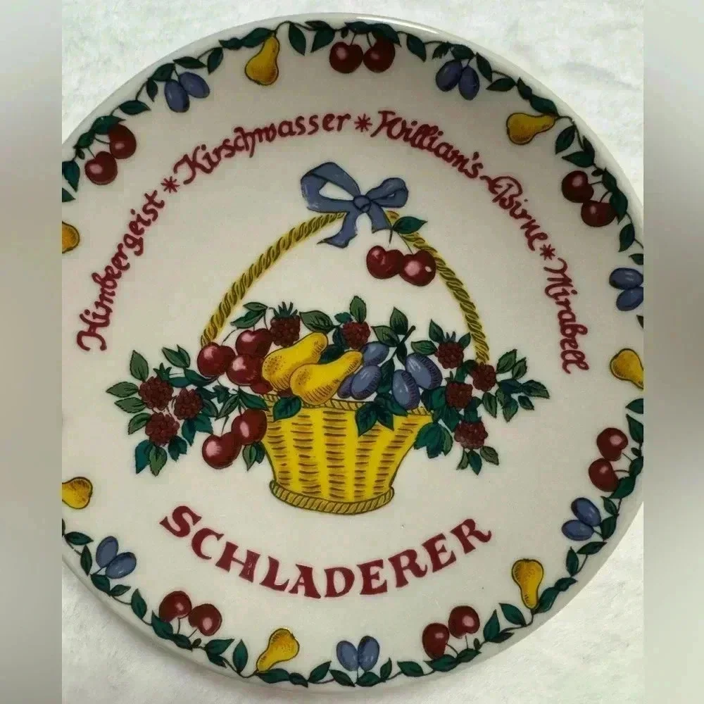 Vintage Schladerer German Liqueur Advertising Dish Bavarian Trinket Tray Dish